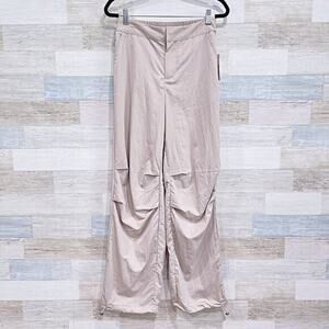 A NEW DAY High Rise Parachute Pants Beige High Rise Woven Womens 0